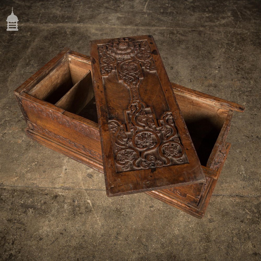 18th C Indian Sliding Lid Teak Box