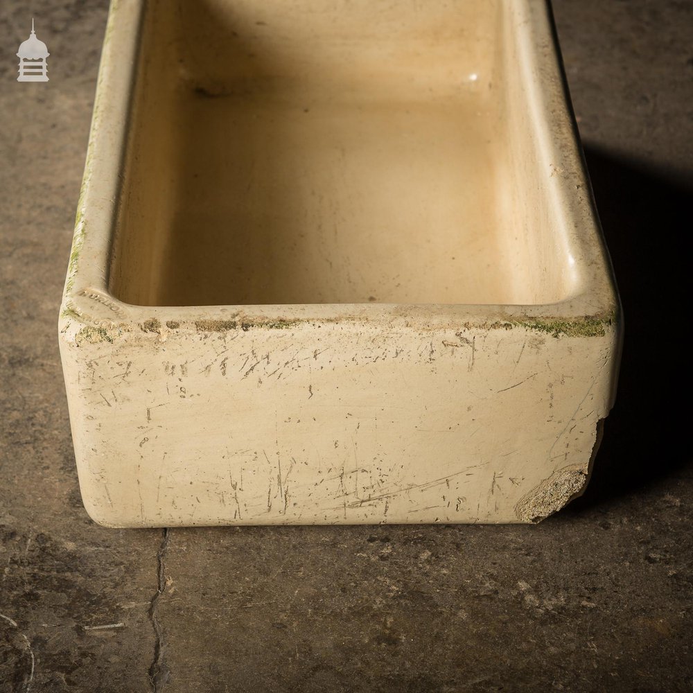 Cane Glazed Trough Stamped Hurlford by Kilmarnock with Worn Finish