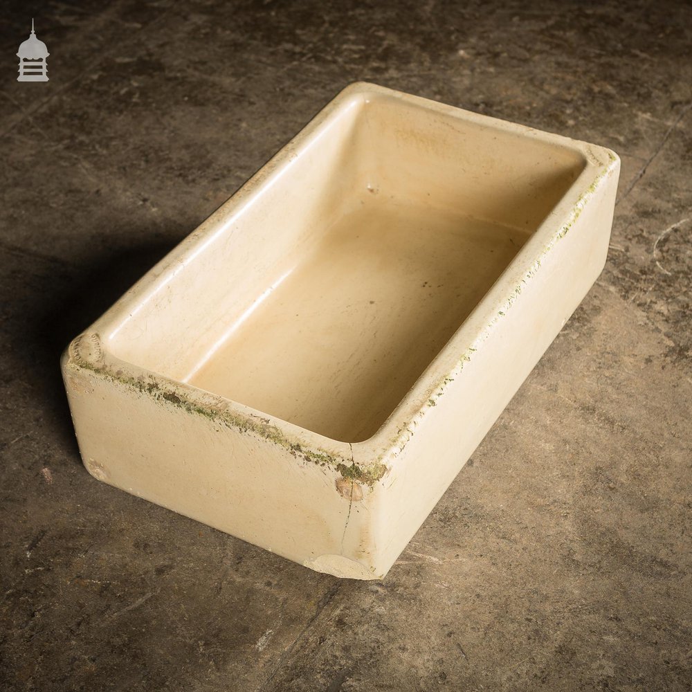 Cane Glazed Trough Stamped Hurlford by Kilmarnock with Worn Finish