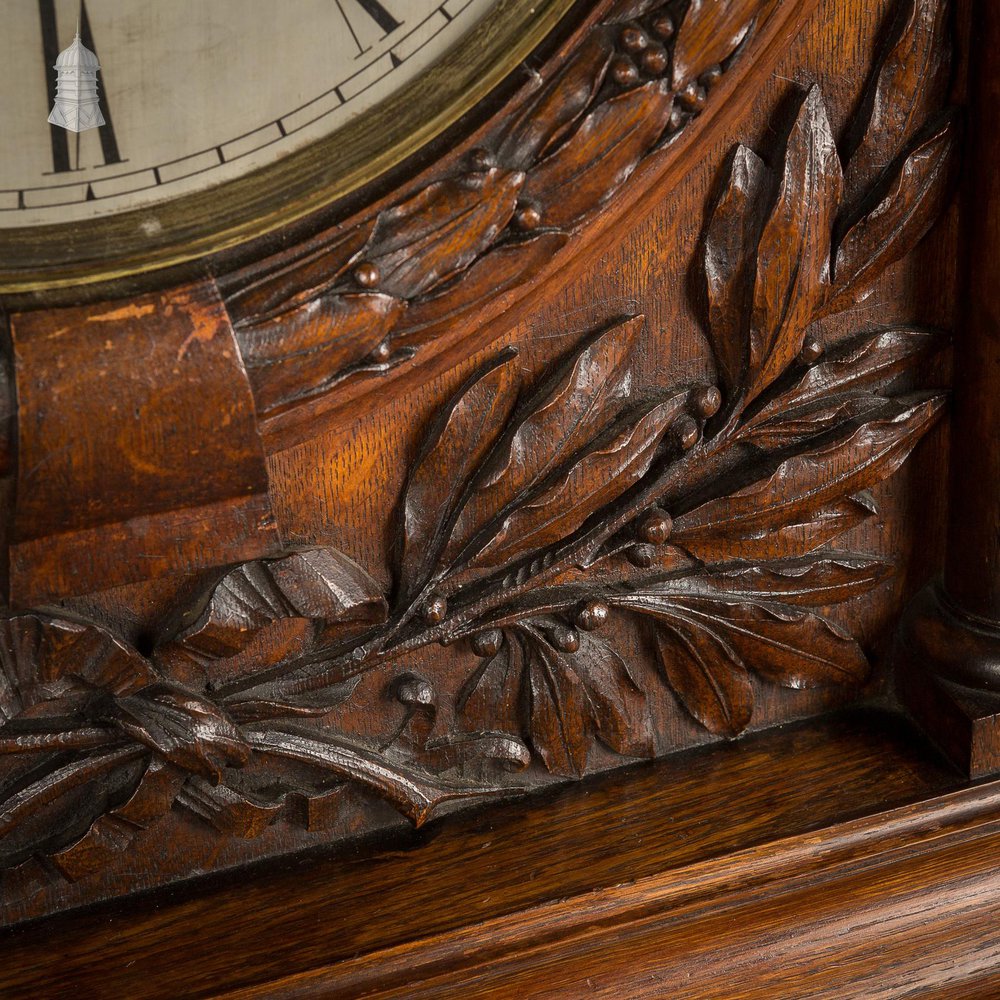 NR55021: 19th C Maple & Co Ltd London Large Scale Clock with Carved Details