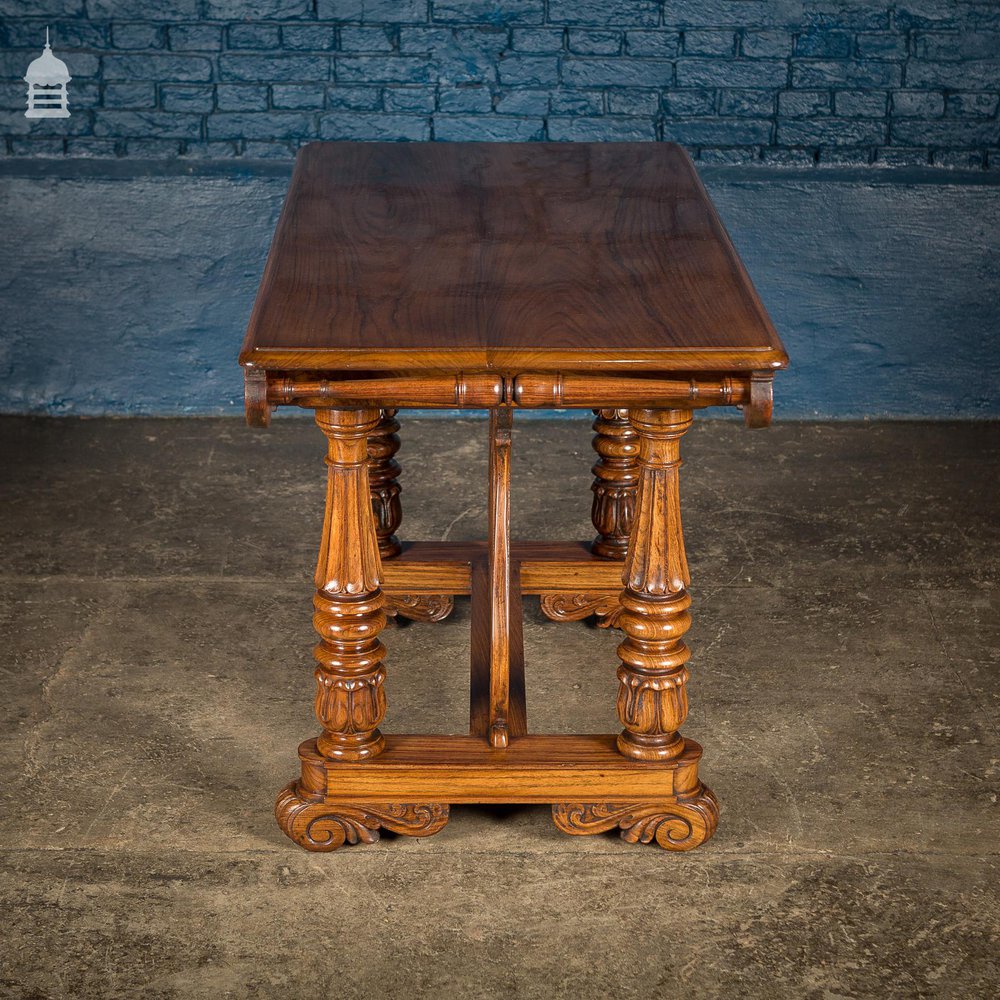 19th C Intricately Carved Rosewood Side Table