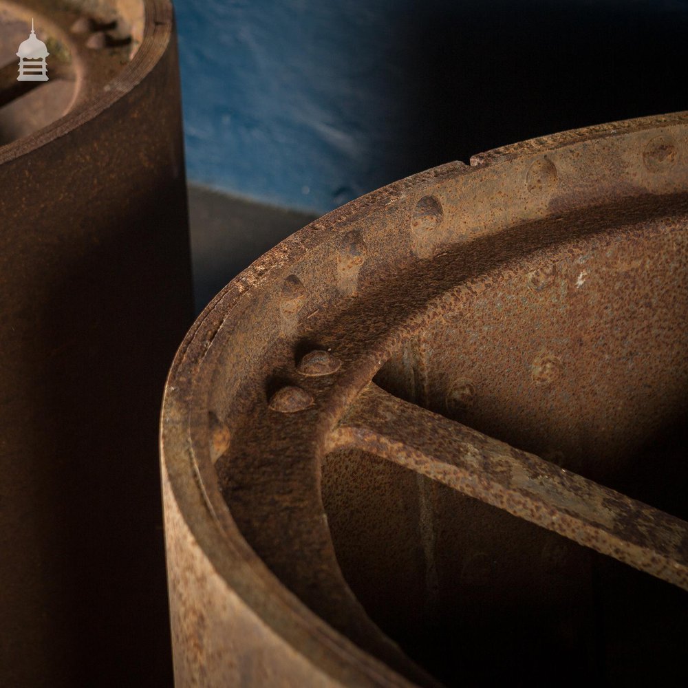 Pair of Large 19th C Industrial Roller Wheels Planters