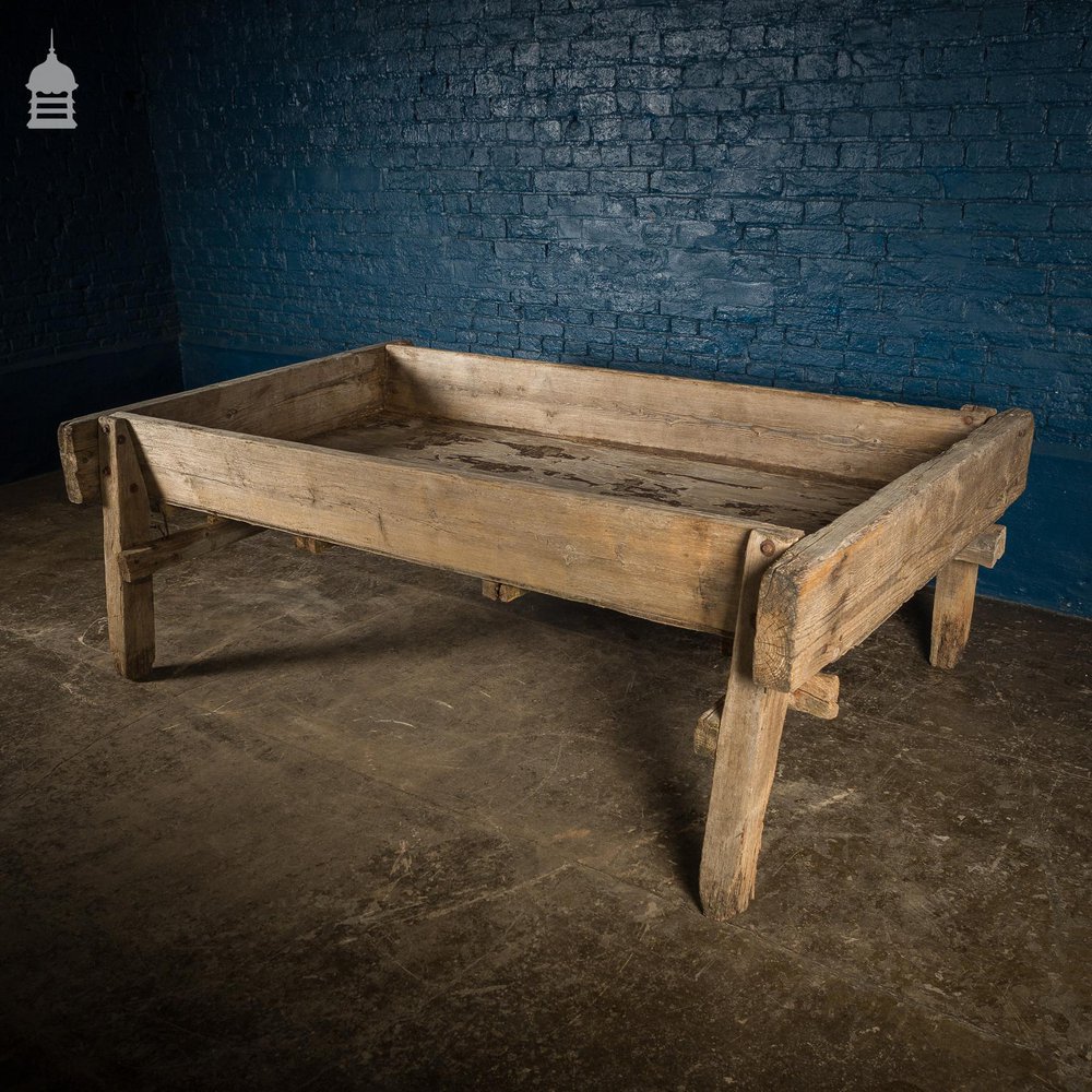 Large Bygone Oak and Pine Wooden Animal Feed Trough