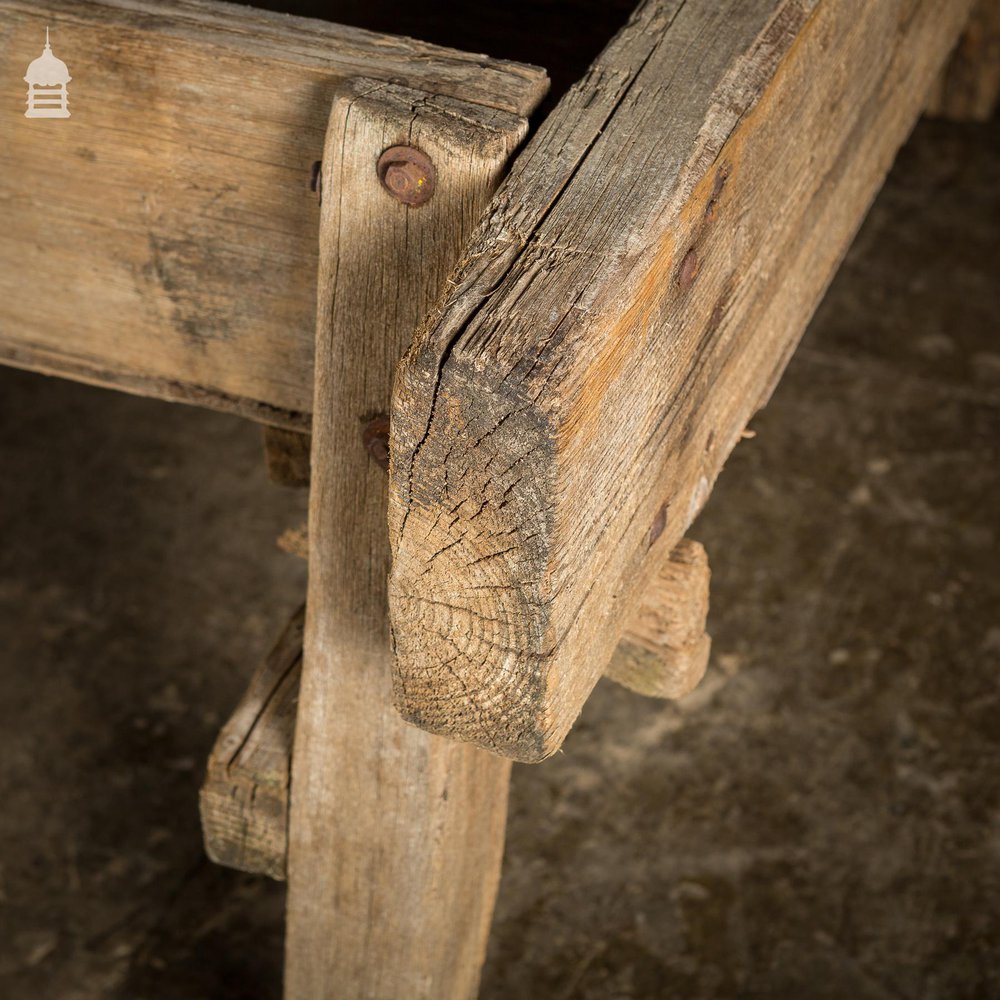 Large Bygone Oak and Pine Wooden Animal Feed Trough