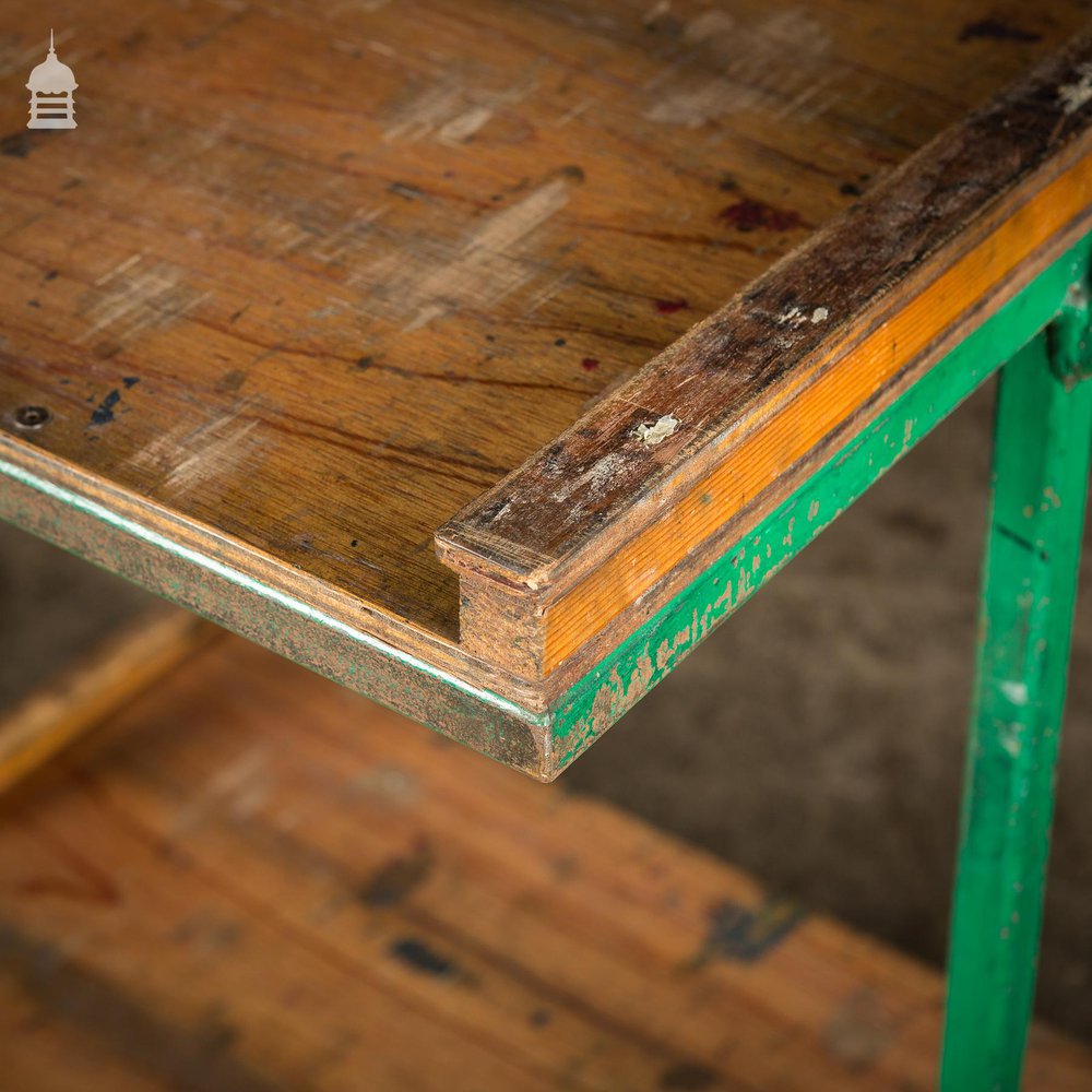 Green Vintage Industrial Wheeled Trolley