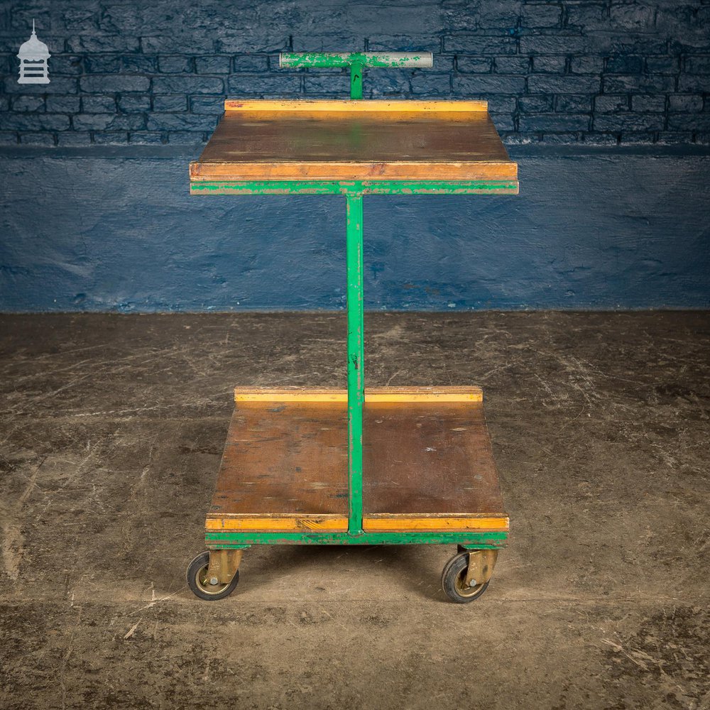 Green Vintage Industrial Wheeled Trolley DUPLICATE NAME 1