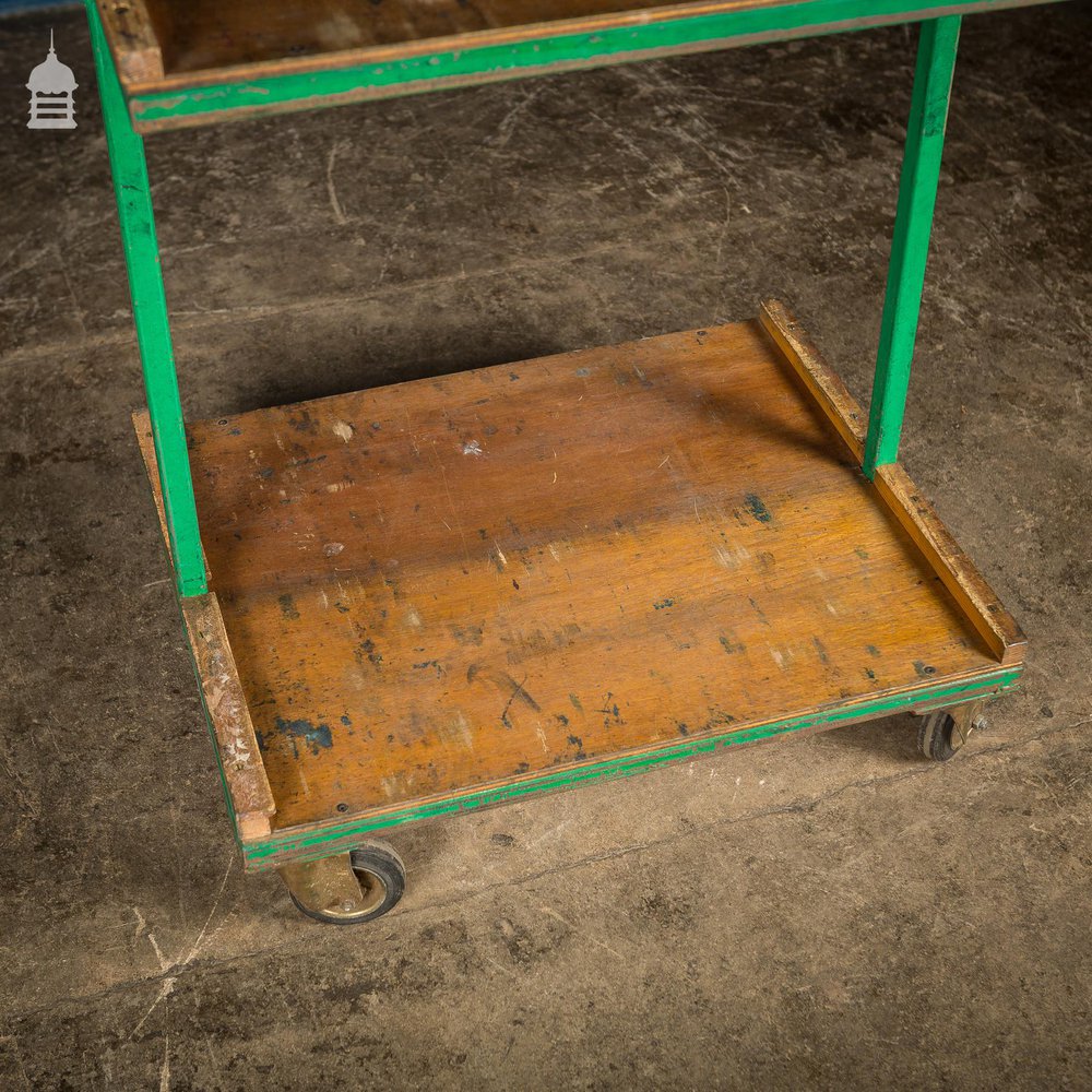 Green Vintage Industrial Wheeled Trolley DUPLICATE NAME 1