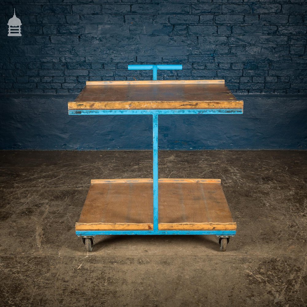 0 (Large Blue Vintage Industrial Wheeled Trolley) *** TO REVIEW *** Duplicate Product ID NR20621