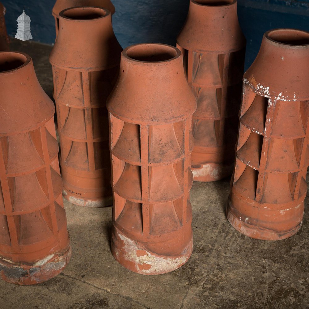 NR59021: Batch of 10 Red Terracotta Chimney Pots