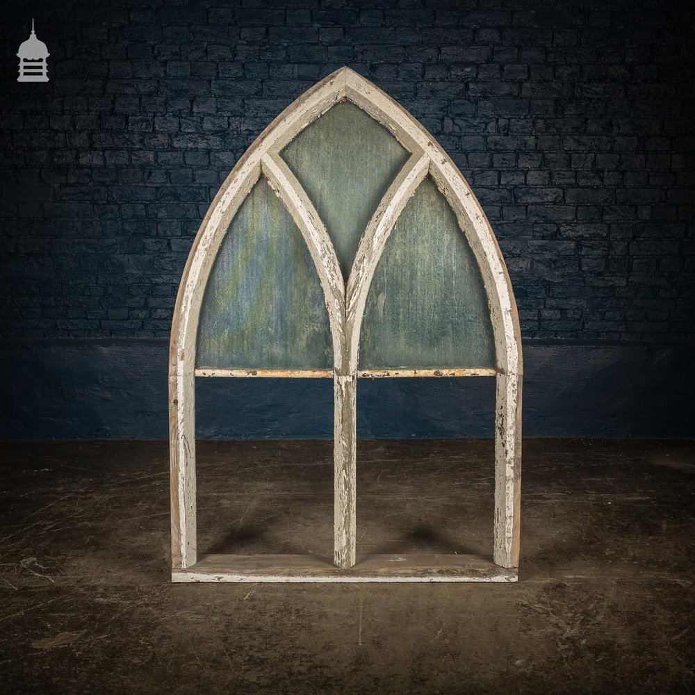 NR22421: Set of 11 19th C Pine Astral Glazed Arch Top Windows