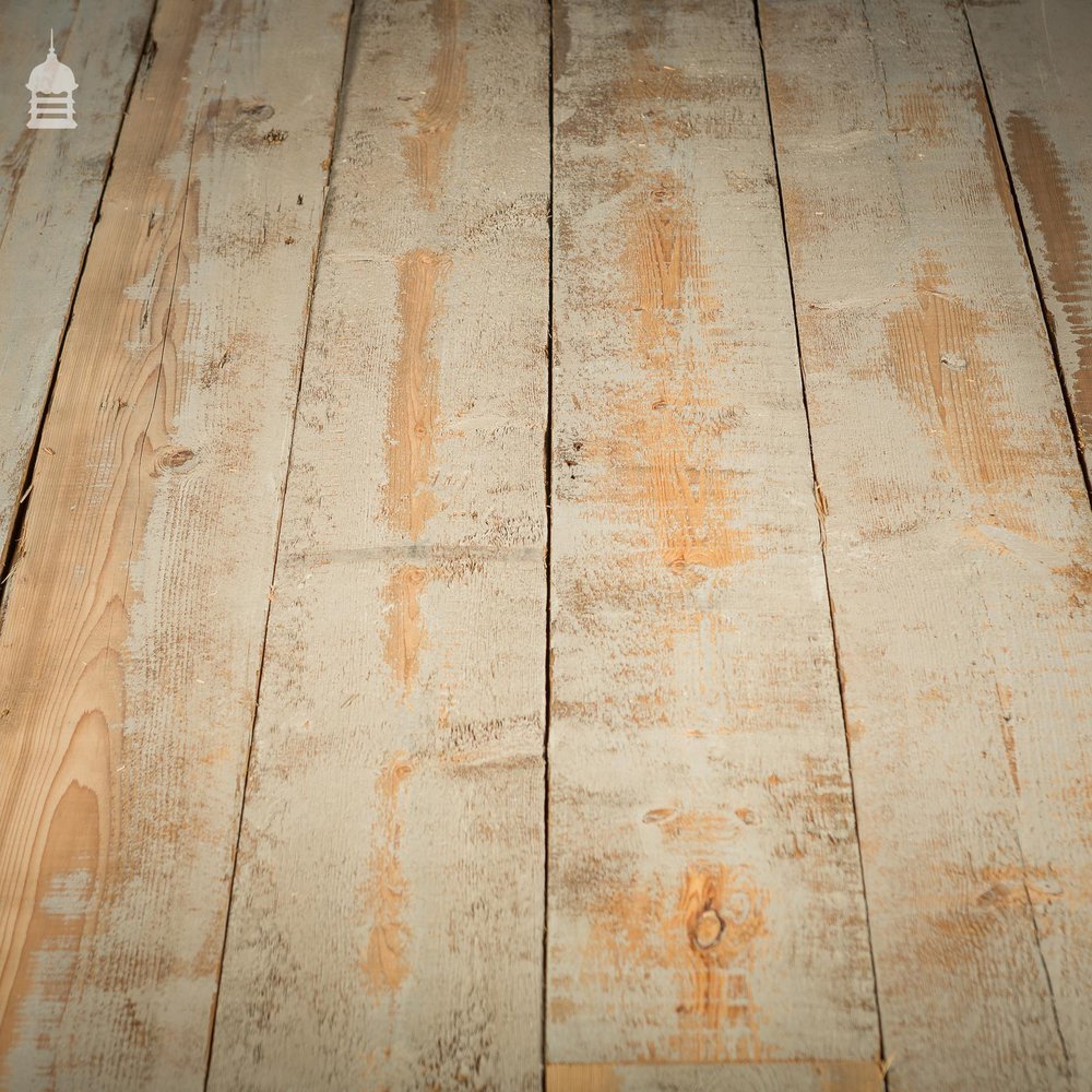 NR24121: Batch of 40 Square Metres Wide Floorboards or Wall Cladding Cut from Reclaimed Joists with Skimmed Paint Finish