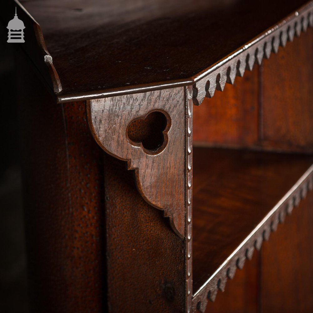 19th C Barrel Back Pugin Style Bookcase From an Oxford College