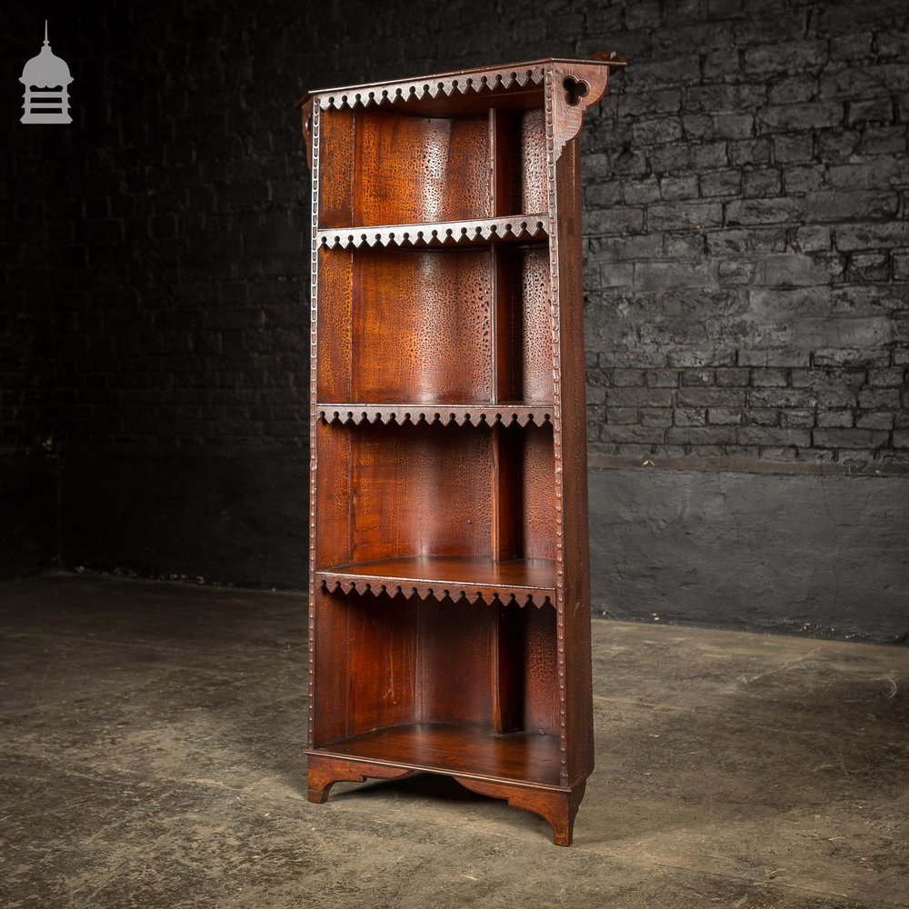 19th C Barrel Back Pugin Style Bookcase From an Oxford College