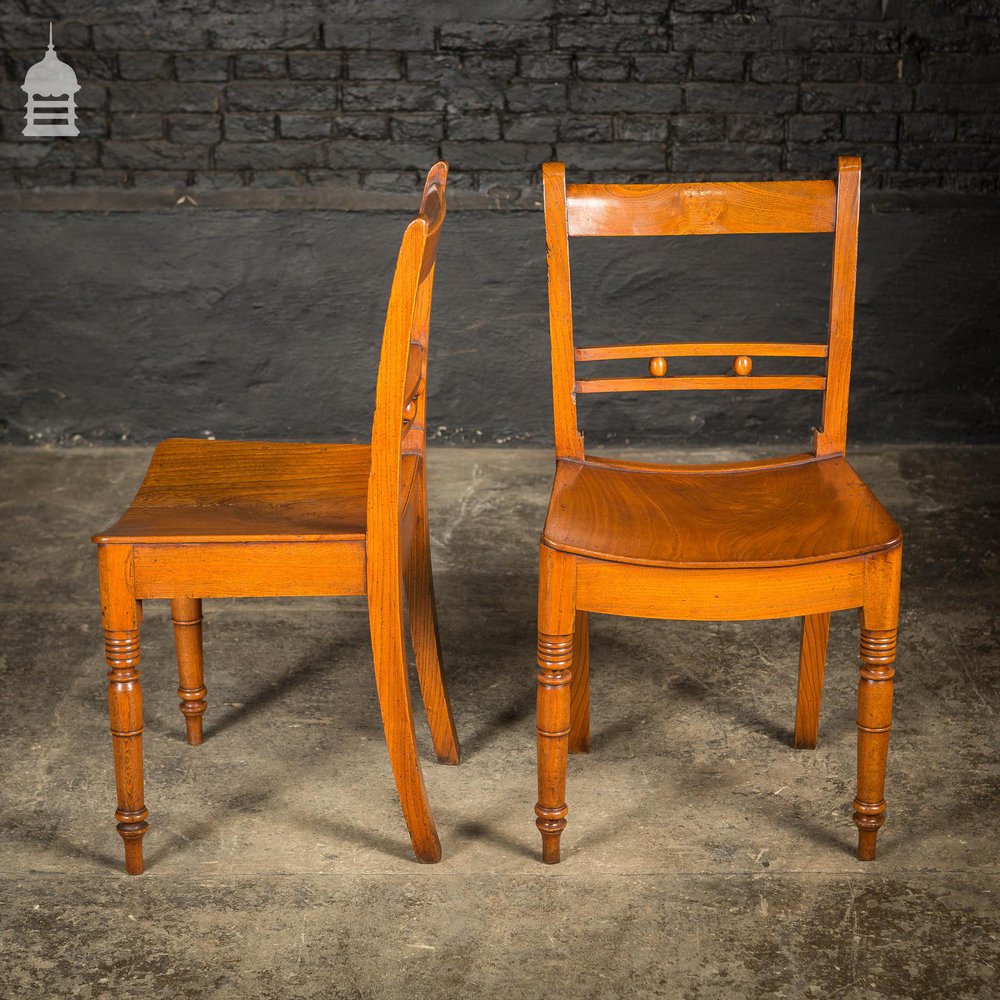 Pair of 18th C Elm Country Farmhouse Chairs