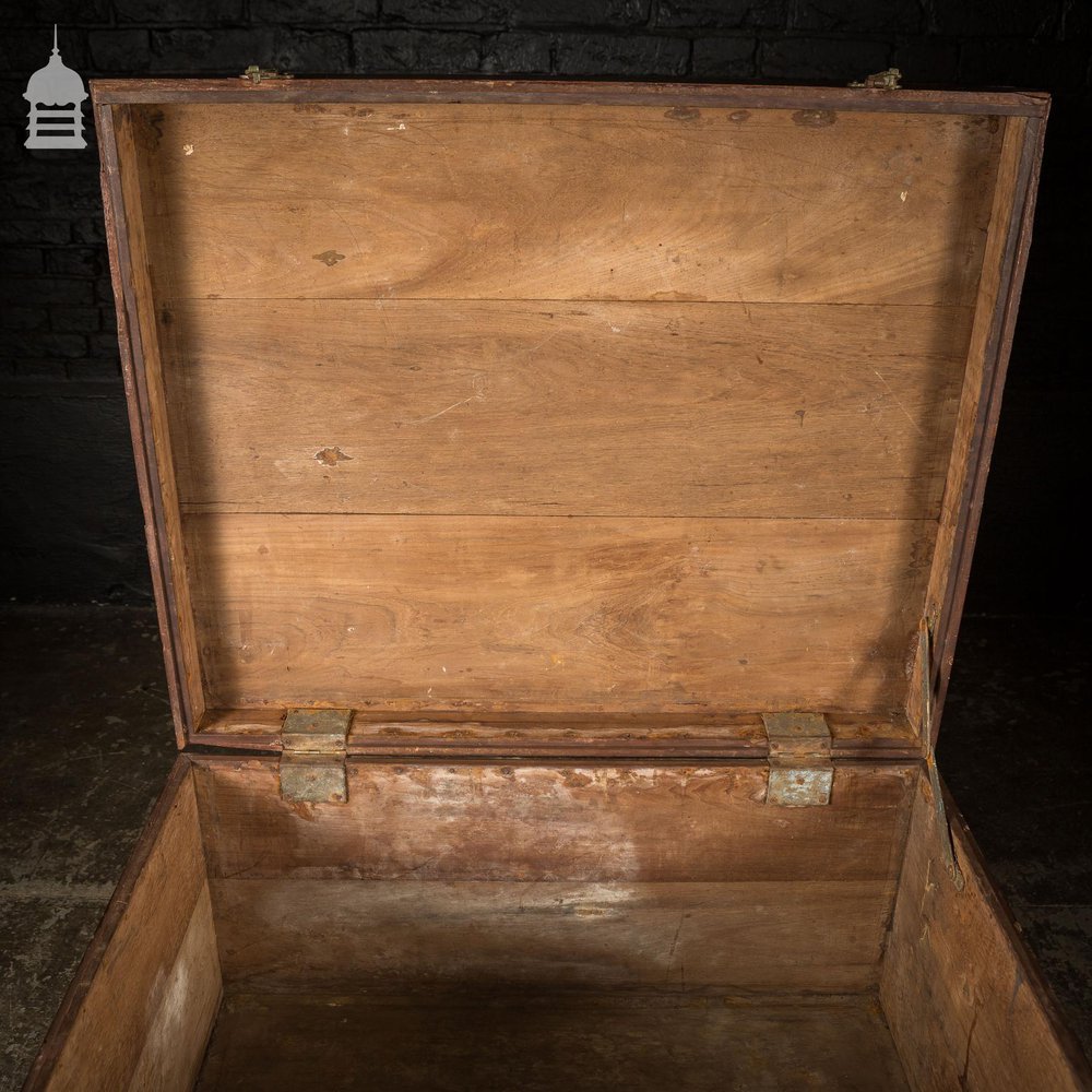 Large 19th C Elm Trunk Chest