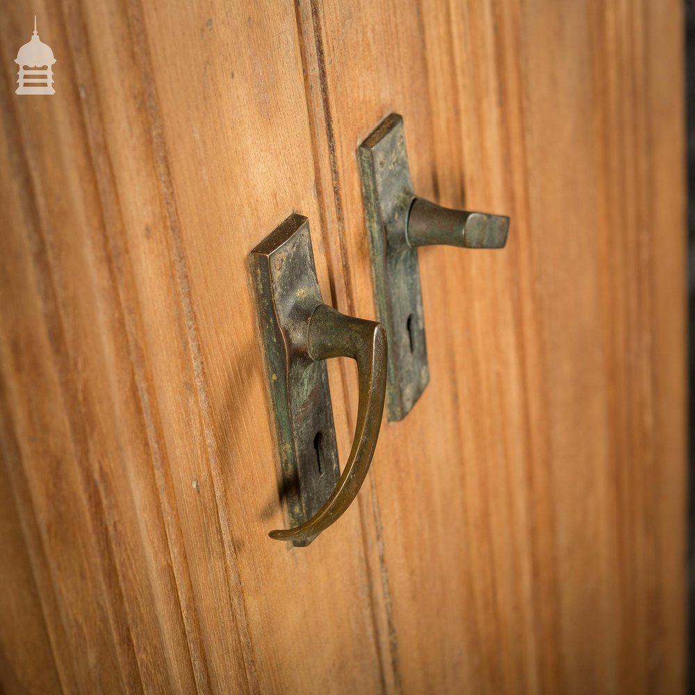 Pair of Teak Doors With Scroll Design and Brass Hardware Circa 1900