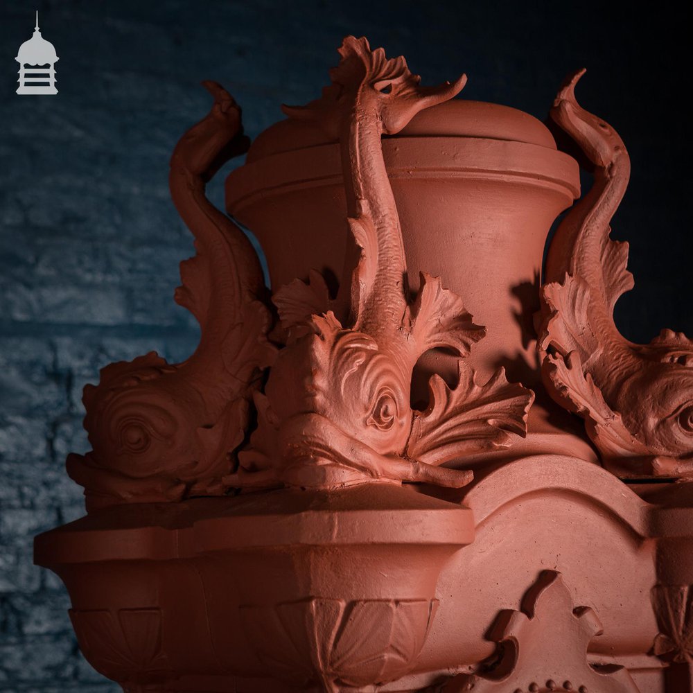 Pair of Cast Iron London County Council Embankment Lamppost Bases finished in Red Oxide Primer