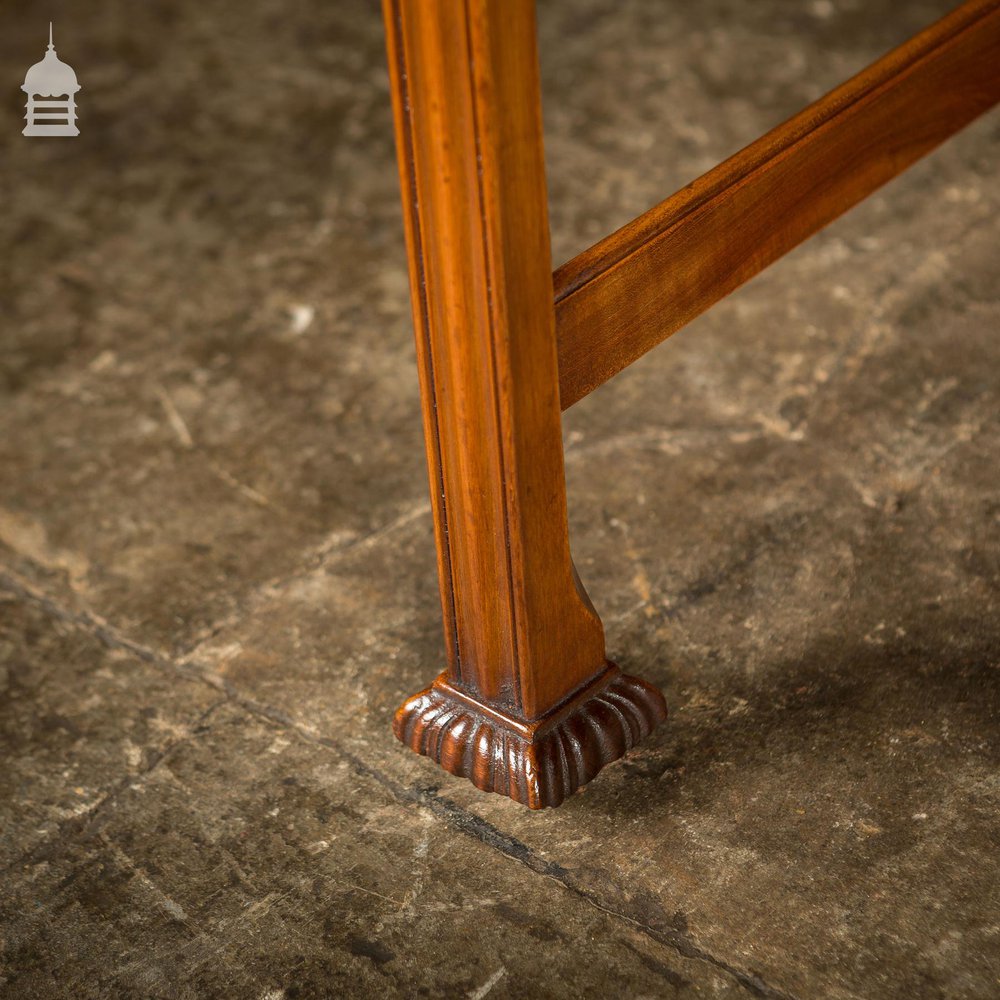 19th C Leather Bound Mahogany Side Table Desk Attributed To Thomas Chippendale