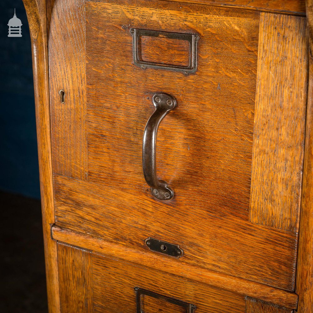 1920’s Oak 4 Drawer Filing Cabinet