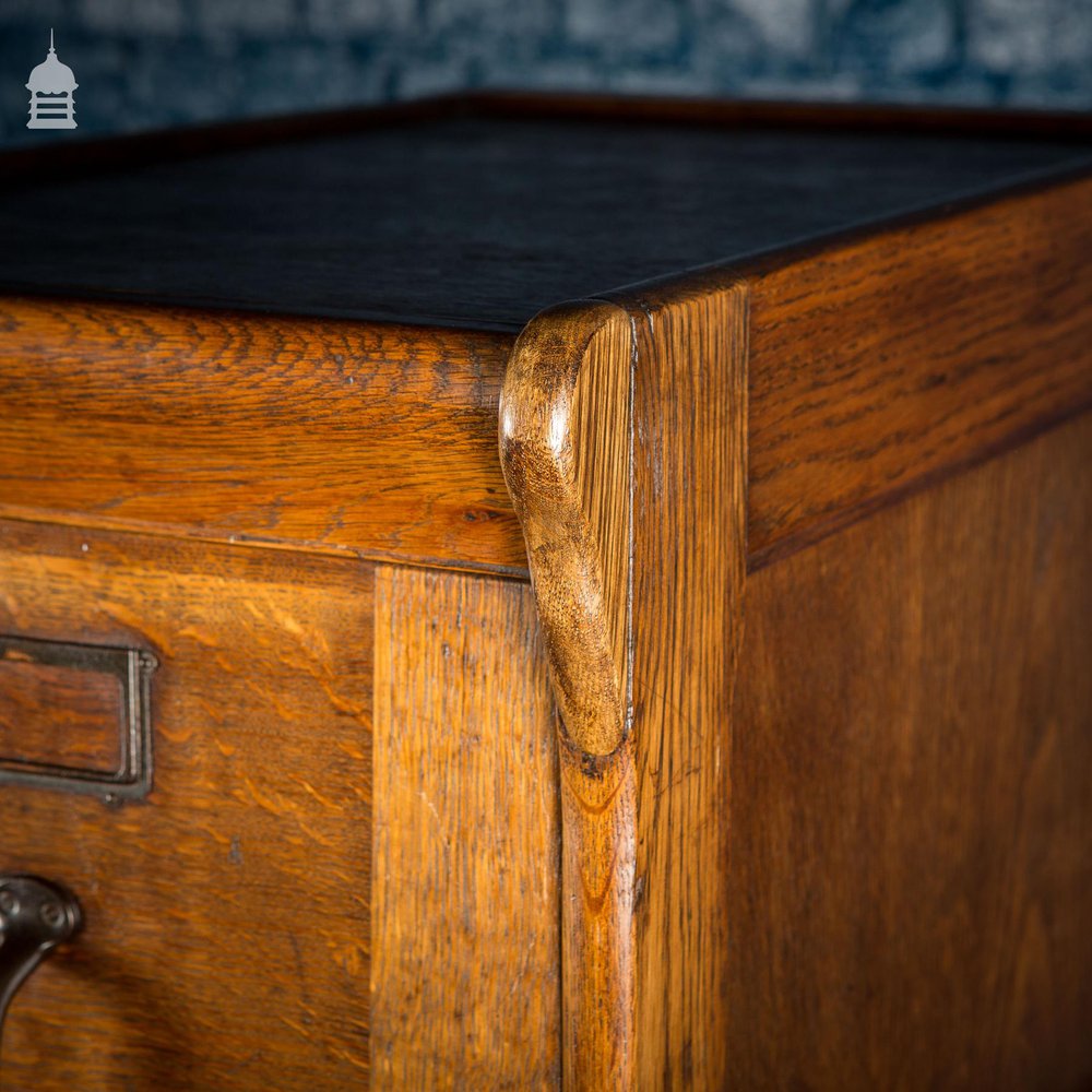 1920’s Oak 4 Drawer Filing Cabinet