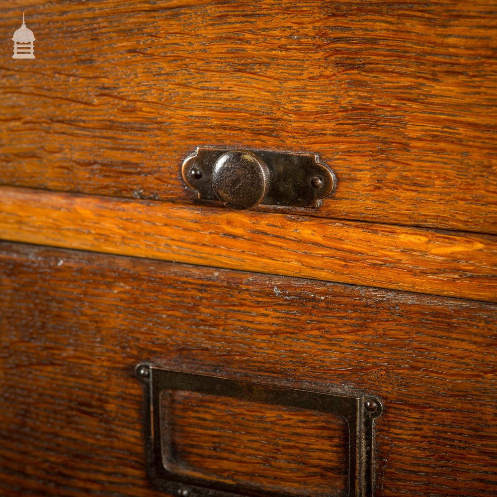 1920’s Oak 4 Drawer Filing Cabinet