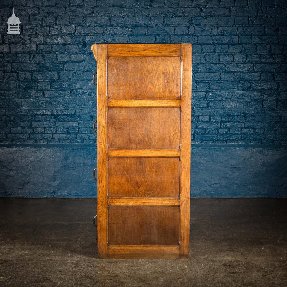 1920’s Oak 4 Drawer Filing Cabinet