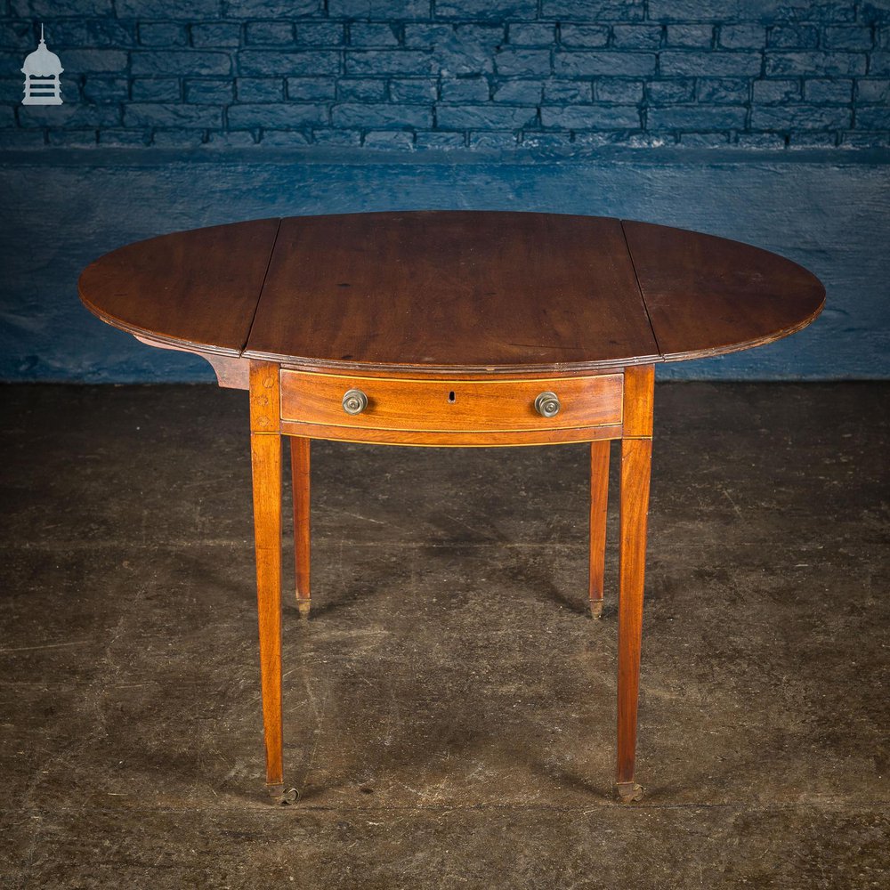 Small Regency Banded Mahogany Drop Leaf Table