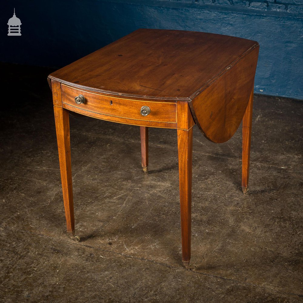 Small Regency Banded Mahogany Drop Leaf Table