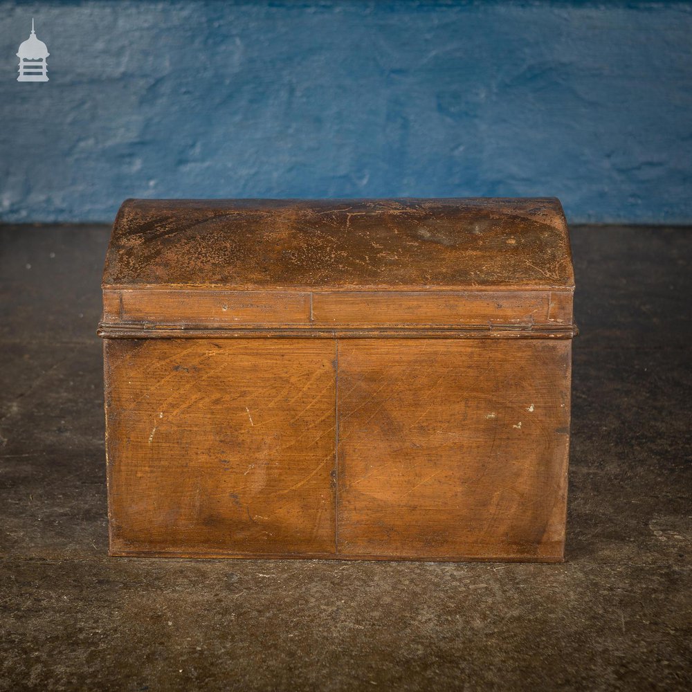 19th C Tin Dome Top Deeds Chest Miss M Smithers