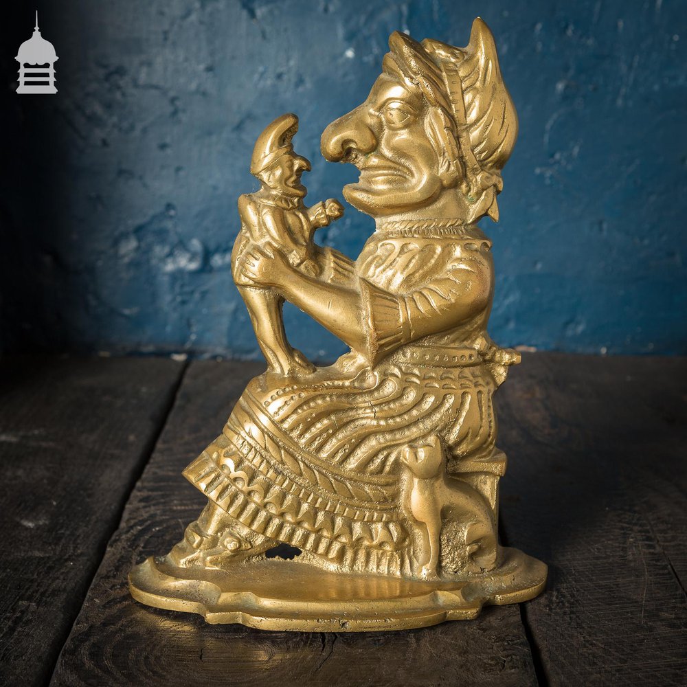 Pair of Vintage Brass ‘Punch and Judy’ Character Door Stops