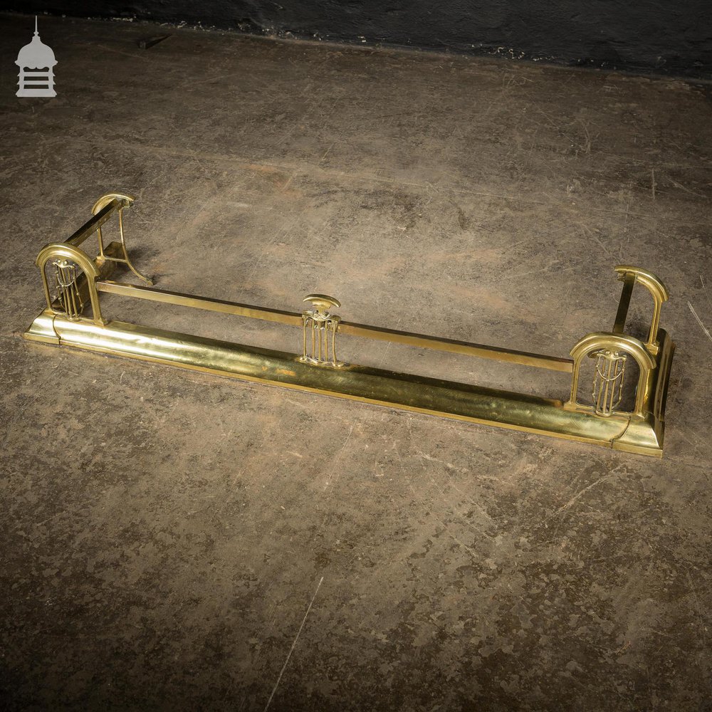 Art Nouveau Brass Fireplace Fender