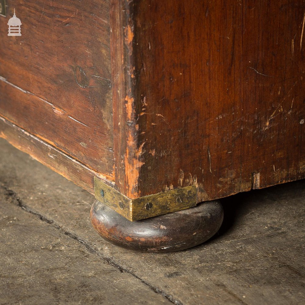 Late 19th C Pine Split Campaign Chest of Drawers