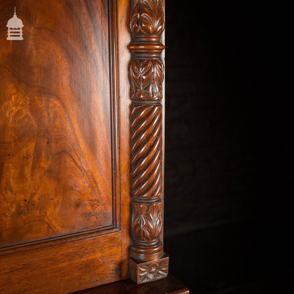 19th C Flame Mahogany Bookcase Cupboard