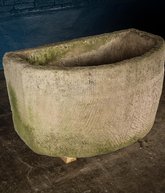 Georgian Bow Fronted Sandstone Trough with Decorative Detailing Reputedly From the Belvoir Estate [Number 2] 