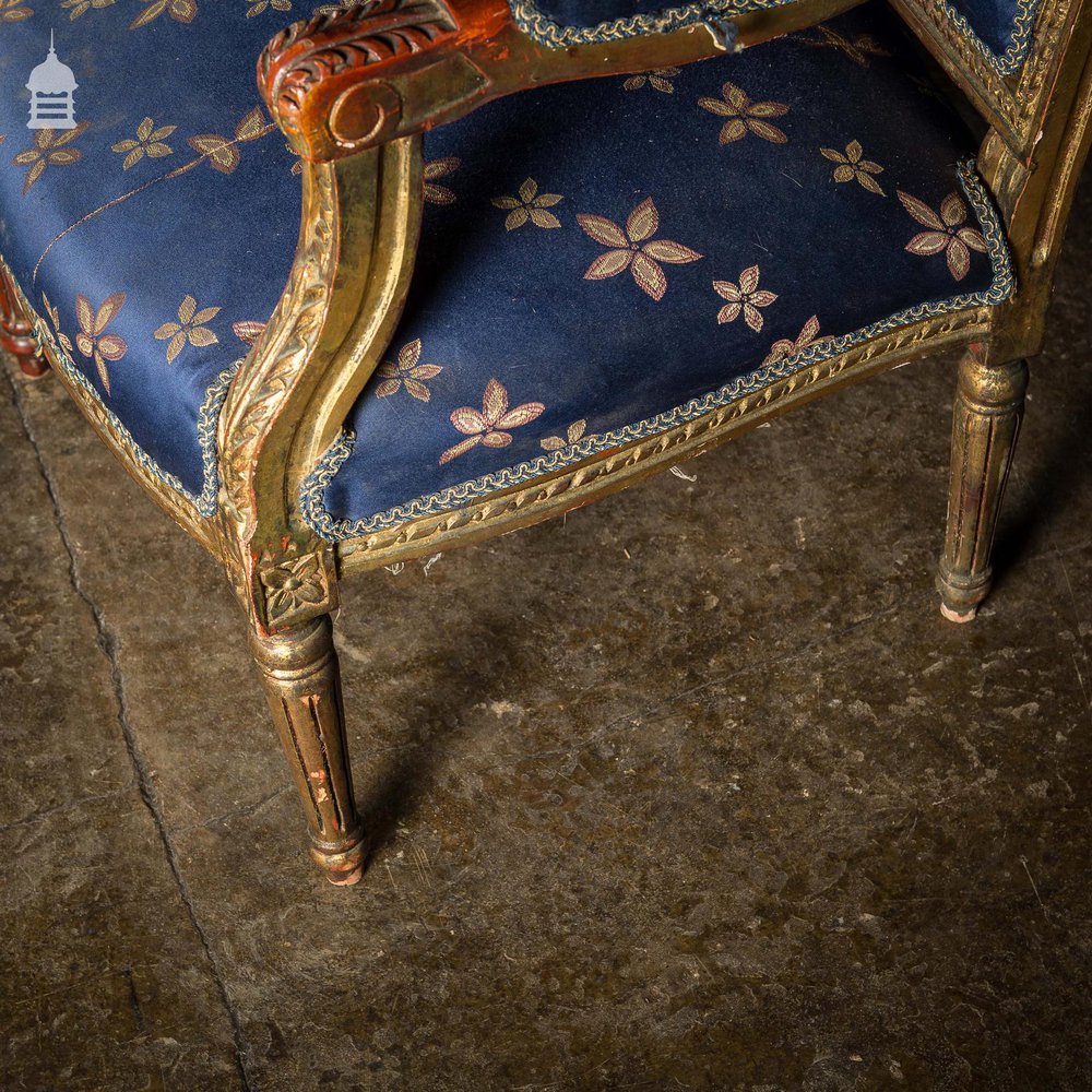 19th Louis XVI Gilt on Gesso Sofa