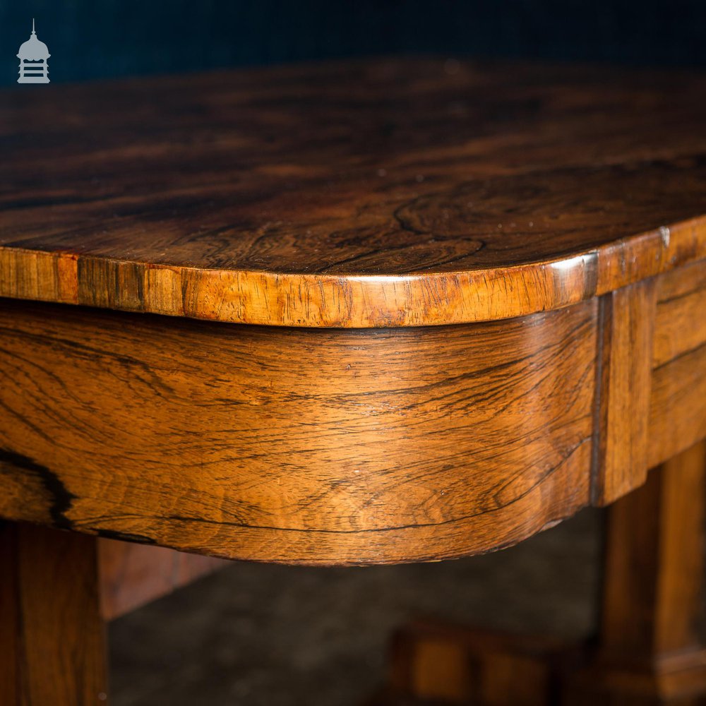 William IV Rosewood Library Table with Octagonal Pedestals