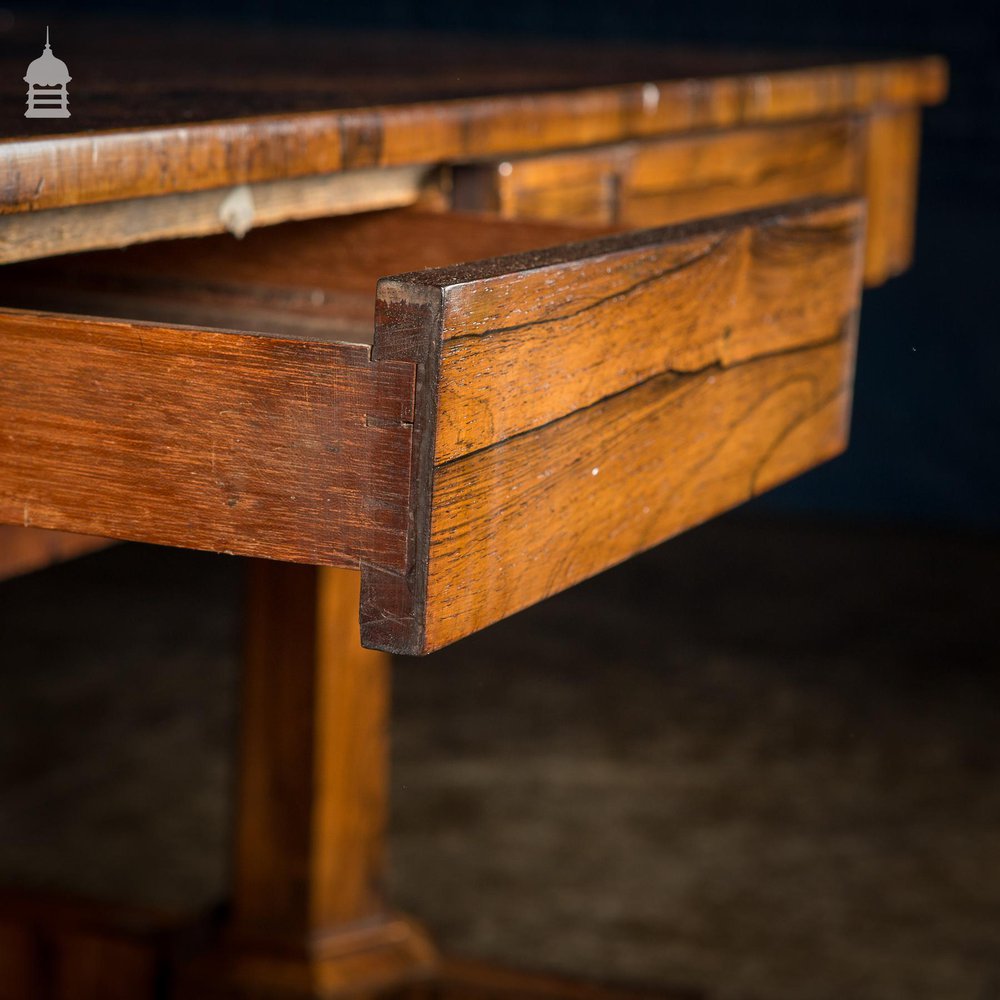 William IV Rosewood Library Table with Octagonal Pedestals