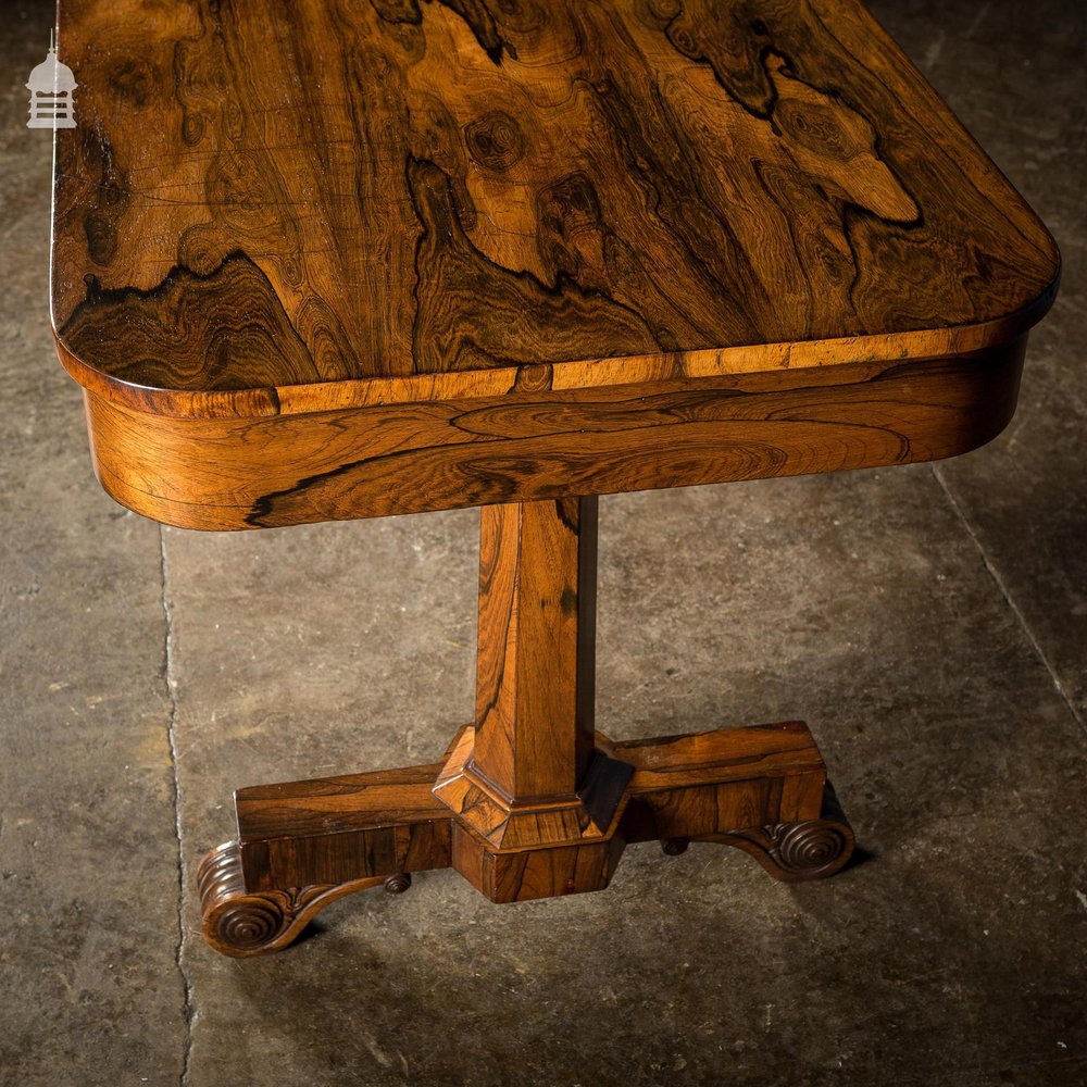 William IV Rosewood Library Table with Octagonal Pedestals