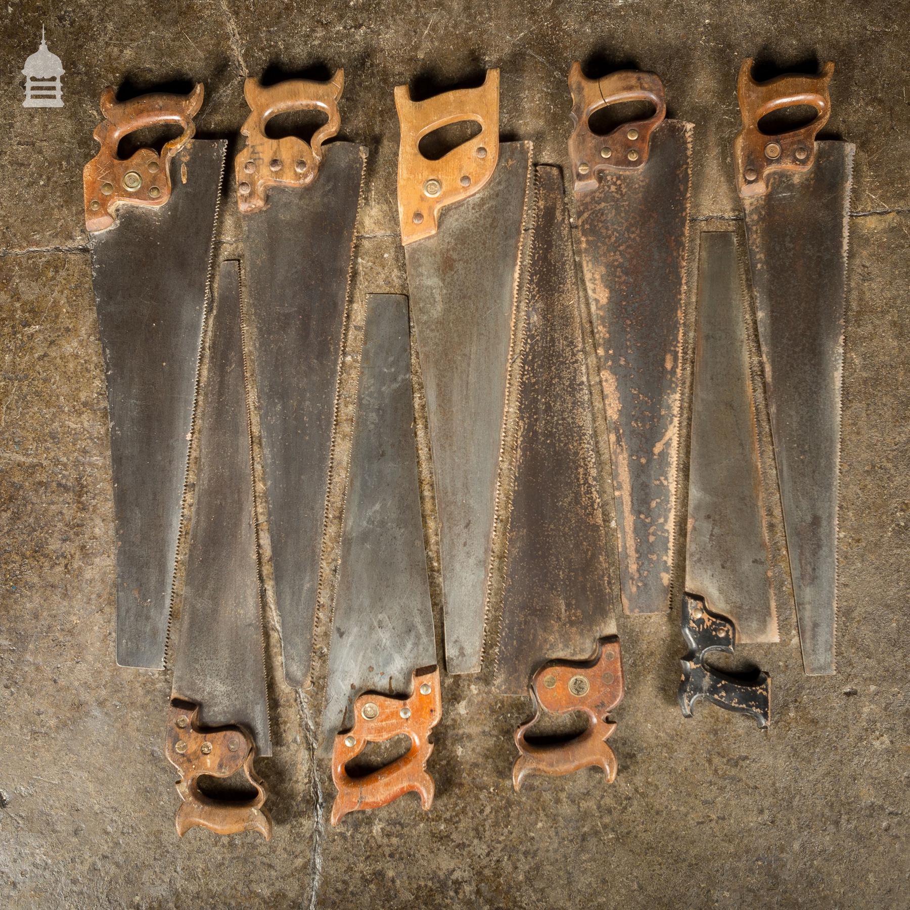Batch of 9 Vintage Woodworking Saws for Display Norfolk Reclamation