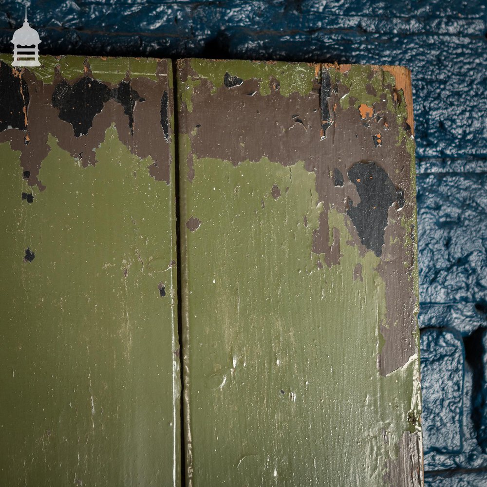 18th C Green Painted Braced and Ledged Cottage Door