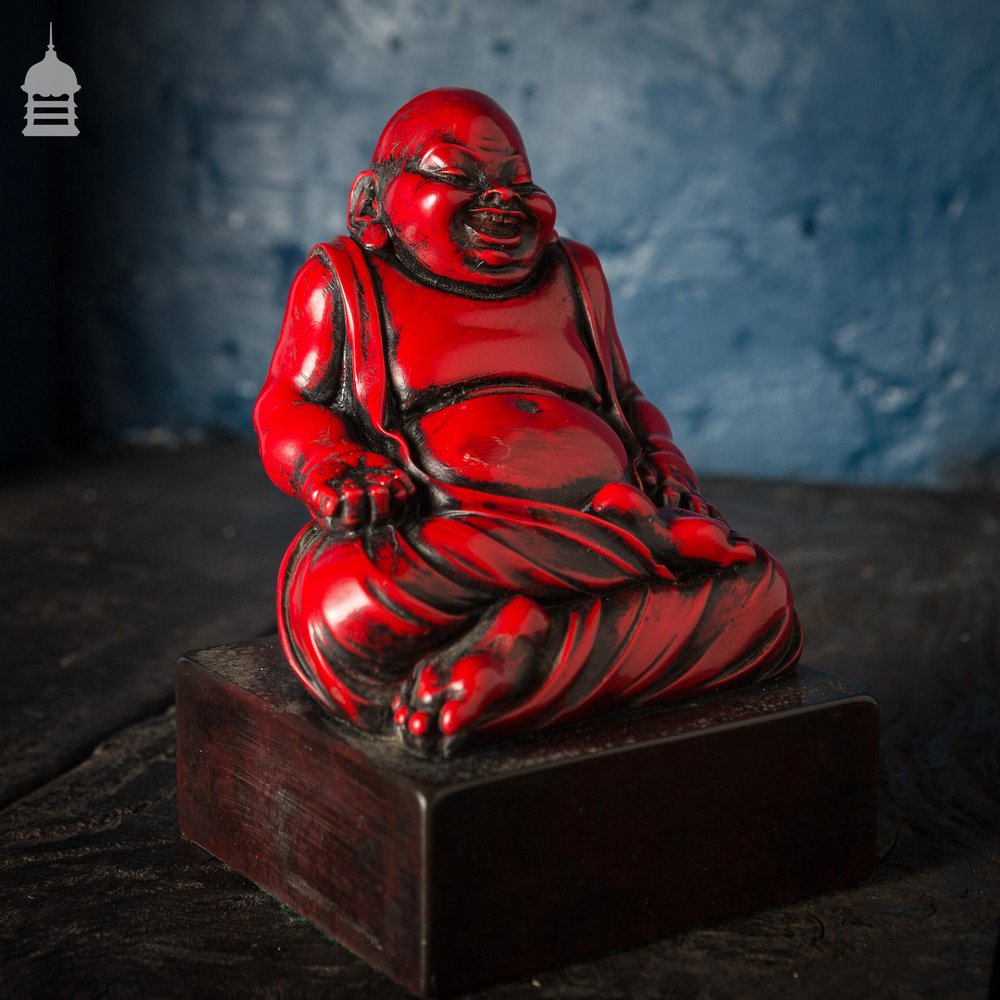 Early 20th C Red Resin Buddha