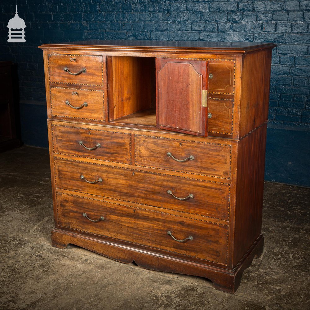 NR40421: Early 19th C Inlaid Mahogany Chest of Drawers