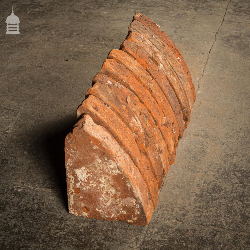 Batch of 60 Quarter Round Wall Coping 18th C Red Brick Copings