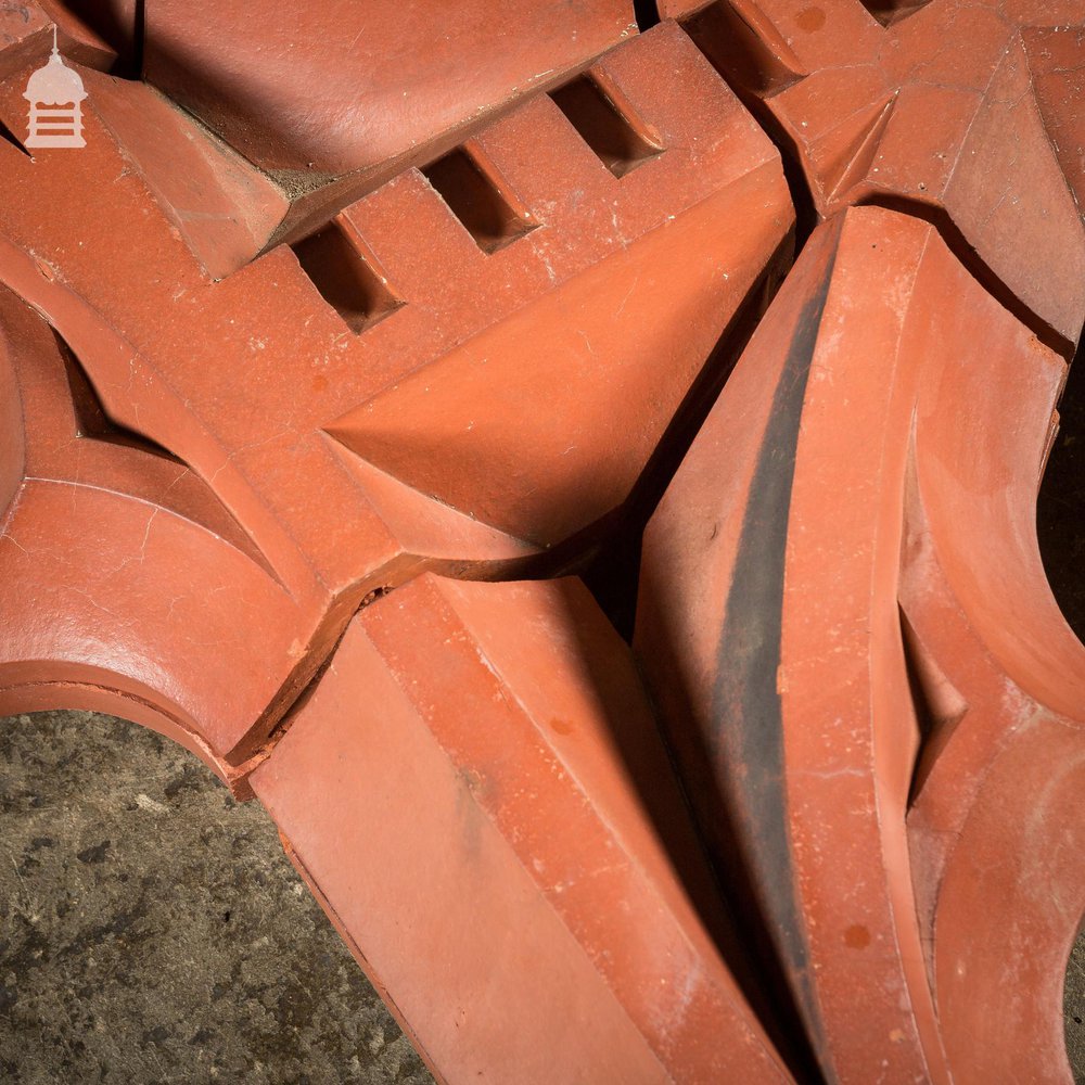 Rare 19th C Red Terracotta Gothic Mullion Window