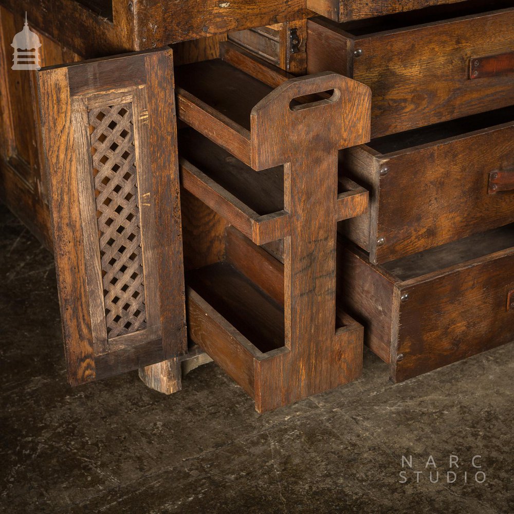 NARC Studio ‘The Oak Printers Kitchen’ Three Piece Set to include Kitchen Island, Sideboard and Sink Unit [No. 2]