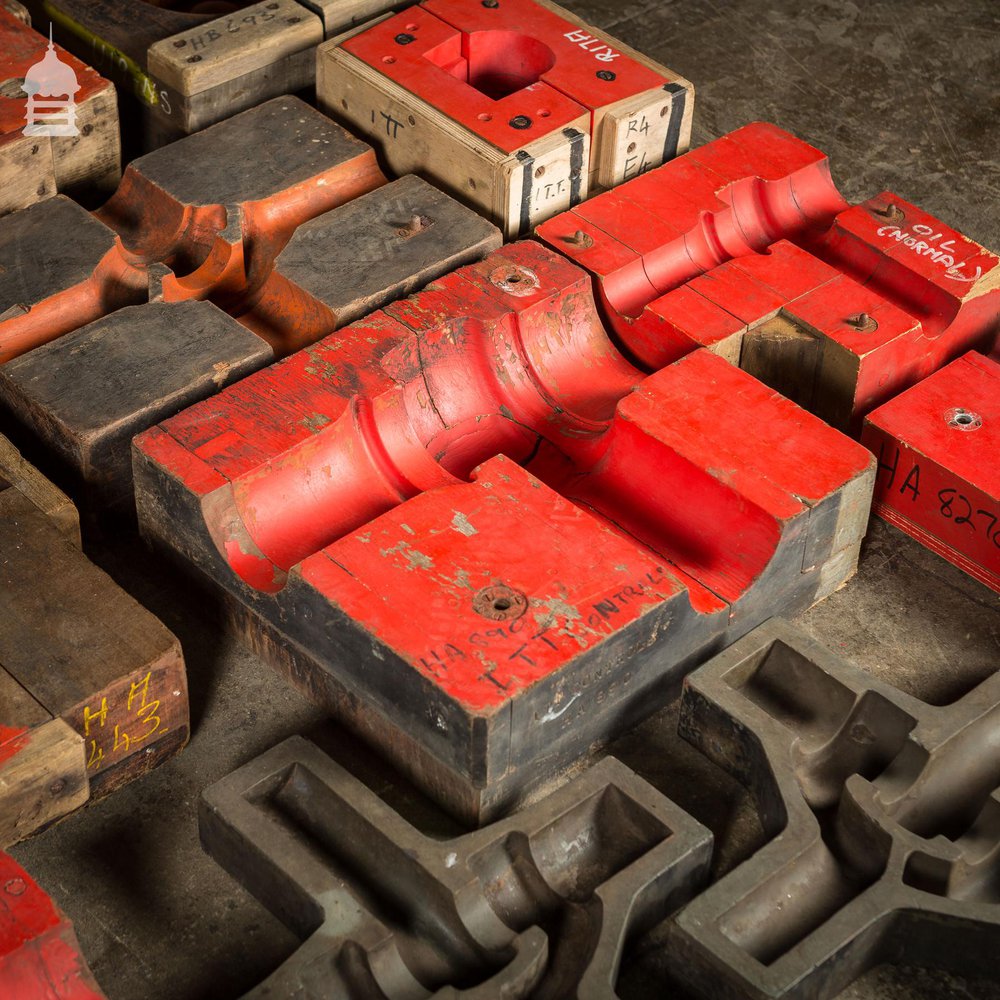 Collection of 18 Red and Black Industrial Factory Moulds