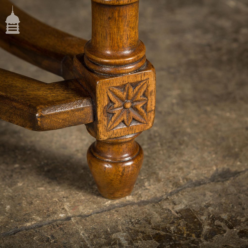 A Fine Late 19th C Sheraton Style Writing Table with Carved Prince of Wales Feathers Escutcheons and Elegant Mellon Fluted Legs.