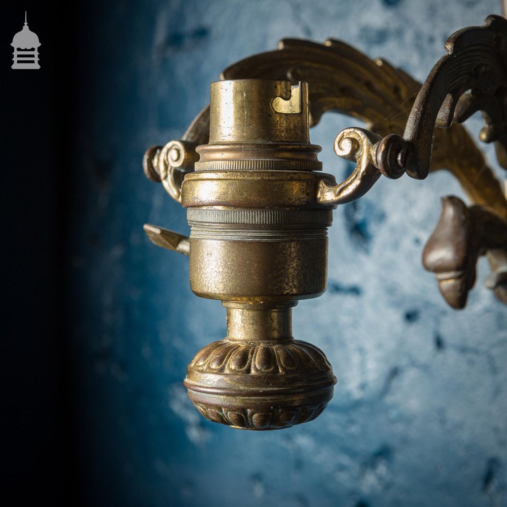 Pair of Brass Phoenix Wall Light Fittings