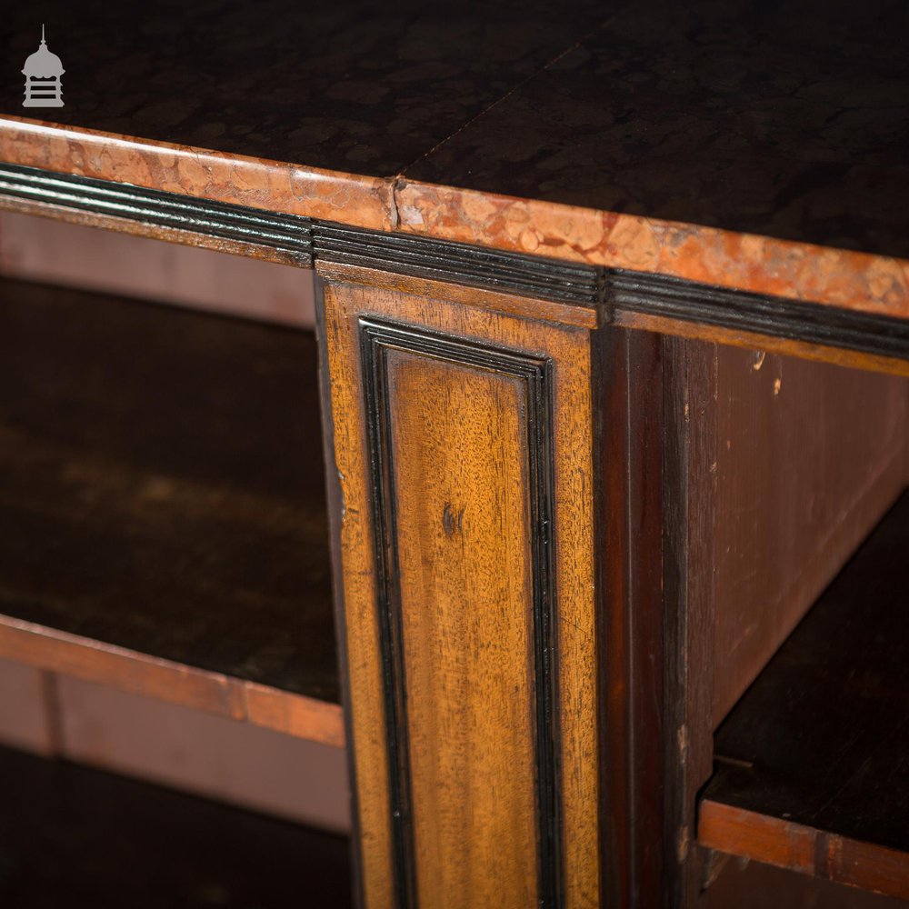 Regency Mahogany Bookcase with Marble Top