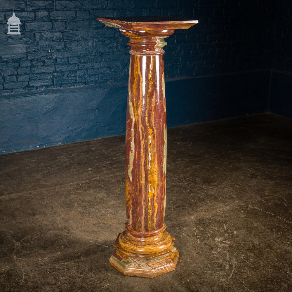 High Quality Red Onyx Biedermeier Style Pedestal Column 5 Pieces